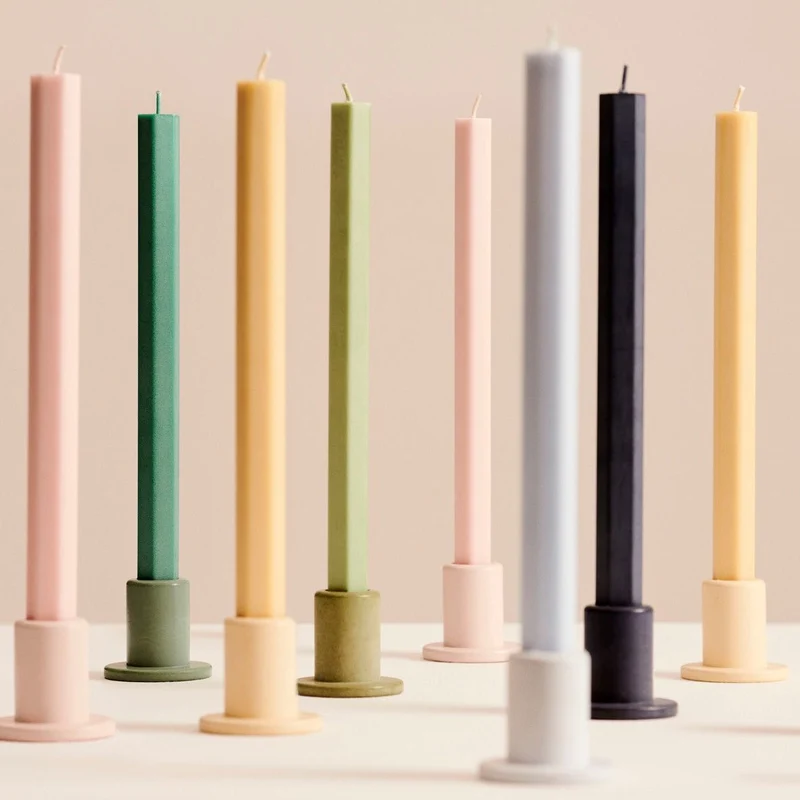 Hexagon Candle 4er-Set Stabkerzen - HAY