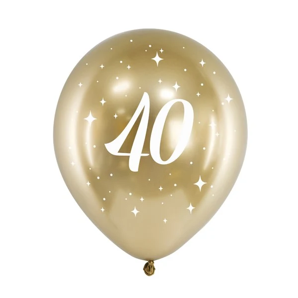 Glossy Luftballons 40. Geburtstag (6 Stück)