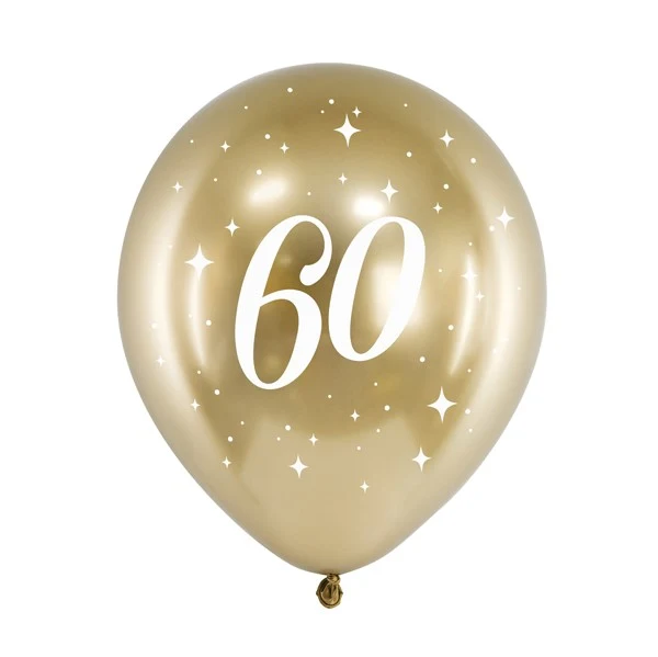 Glossy Luftballons 60. Geburtstag (6 Stück)