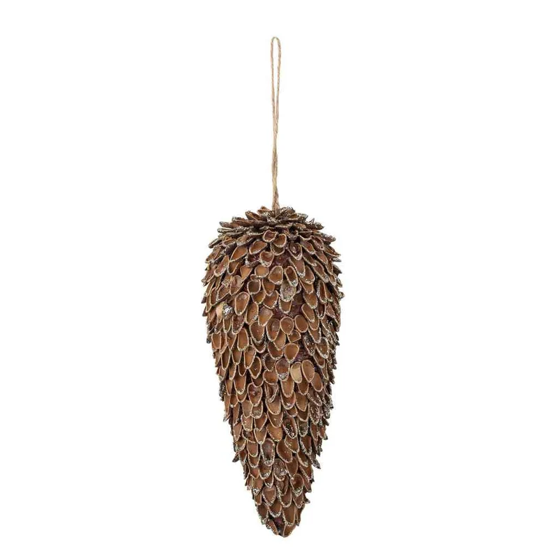 ZAPFEN groß PHADA Winterdekoration 19,5 cm Pinienkern Nature xmas BLOOMINGVILLE