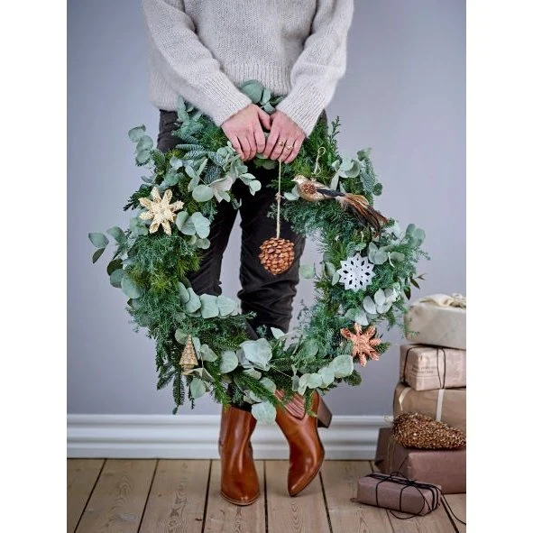 ZAPFEN groß PHADA Winterdekoration 19,5 cm Pinienkern Nature xmas BLOOMINGVILLE