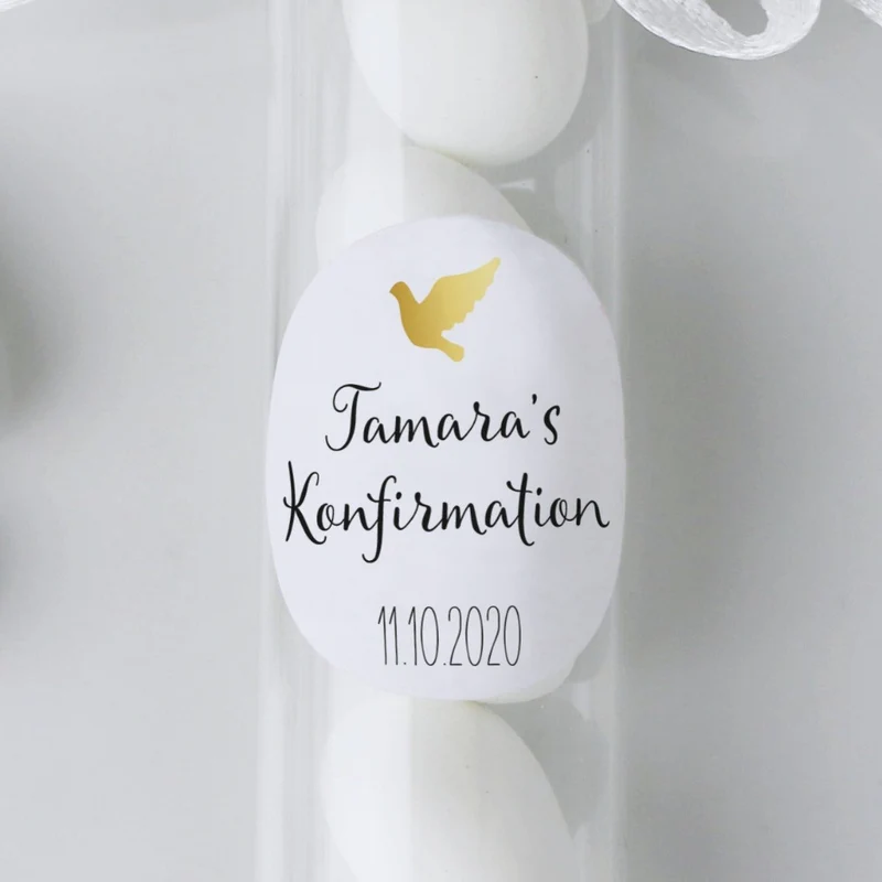 Personalisierte Aufkleber Taube (48 Stück)