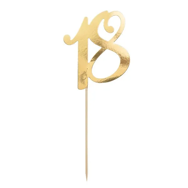 Tortenstecker Geburtstag Zahl gold