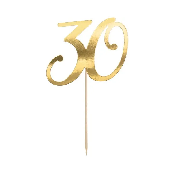 Tortenstecker Geburtstag Zahl gold