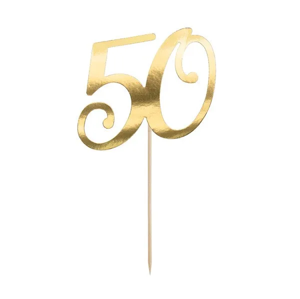 Tortenstecker Geburtstag Zahl gold