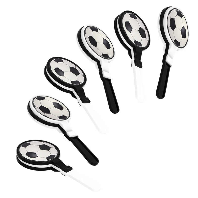 Handklatscher Fußball 6 Stück 9x4 cm | Schwarz Weiß