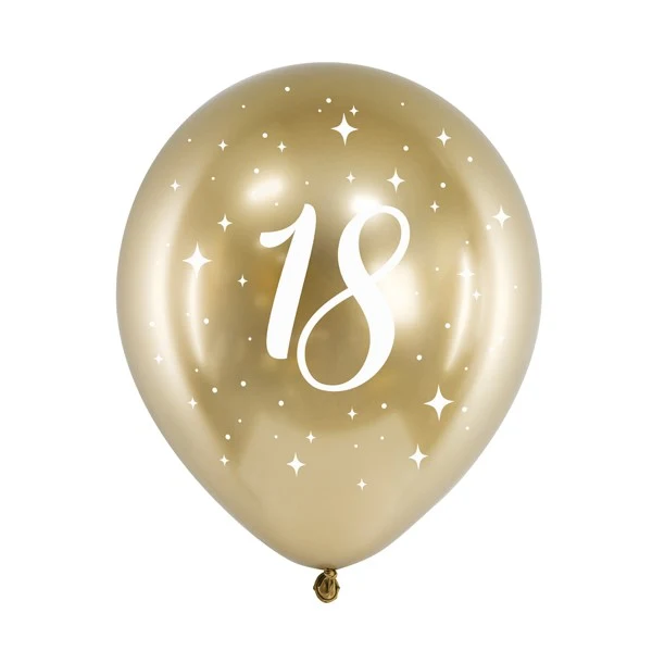 Glossy Luftballons 18. Geburtstag (6 Stück)
