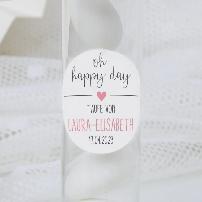 Personalisierte Aufkleber Taufe (48 Stück)