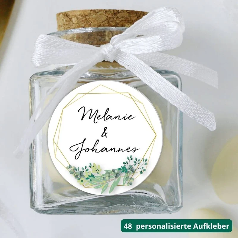Personalisierte Aufkleber Eukalyptus (48 Stück)