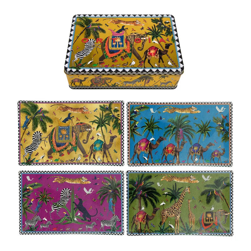 4er-Set Glasteller TIN FLYING TIGER multicolor