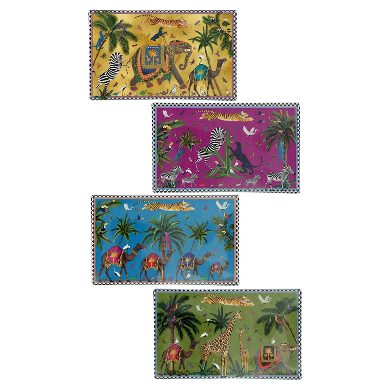 4er-Set Glasteller TIN FLYING TIGER multicolor
