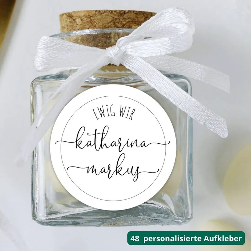 Personalisierte Aufkleber elegant (48 Stück)