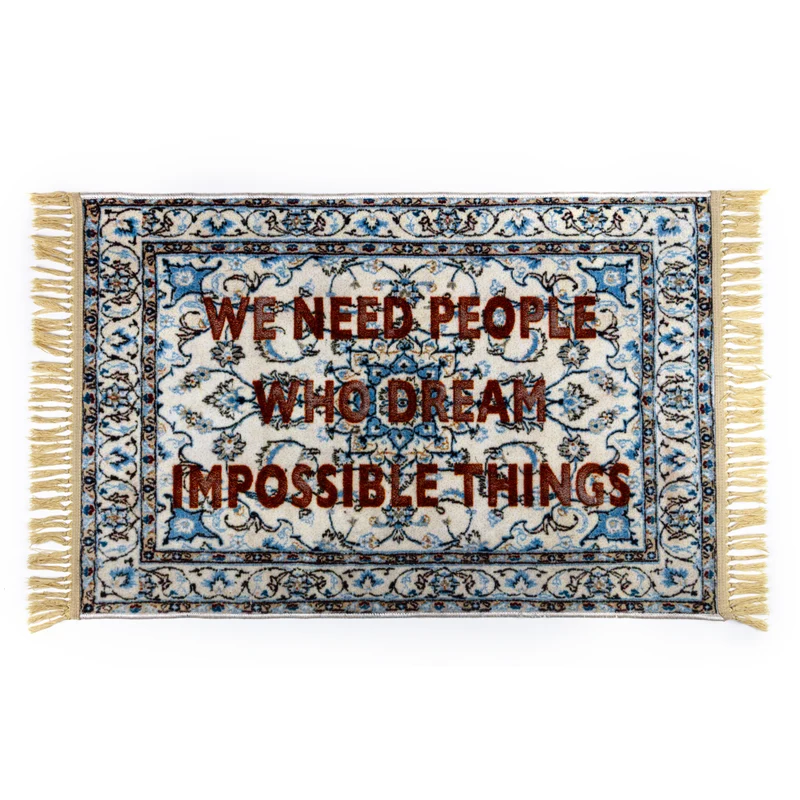 Teppich BURNT CARPET IMPOSSIBLE THINGS, beige-blau 80×120cm