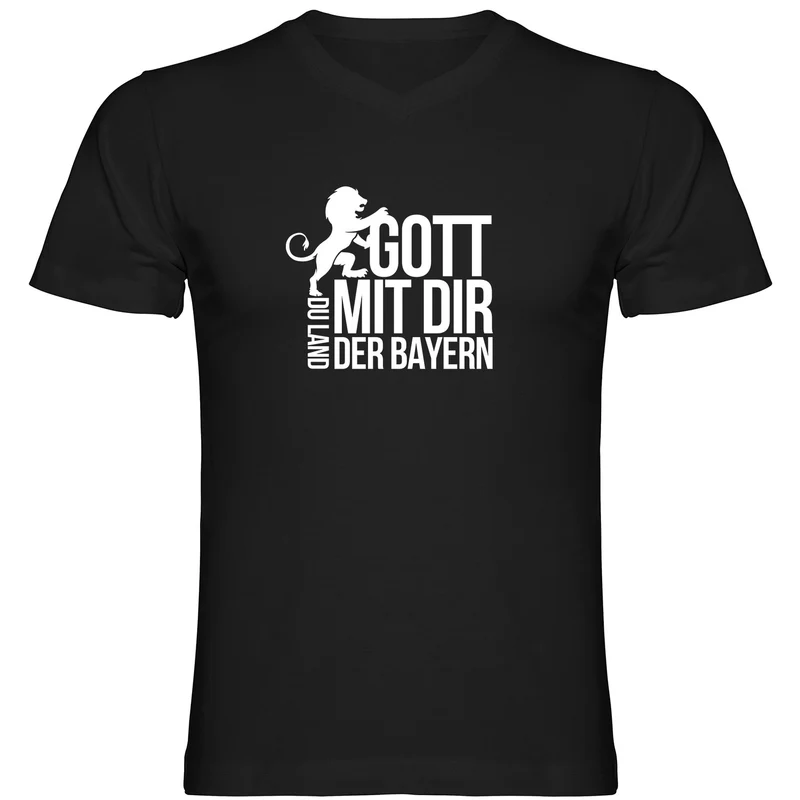 Land der Bayern Tshirt V-Ausschnitt