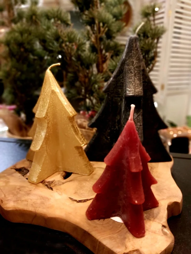 Kerze TANNENBAUM schwarz 12 cm | Weihnachtskerze | HOME SOCIETY
