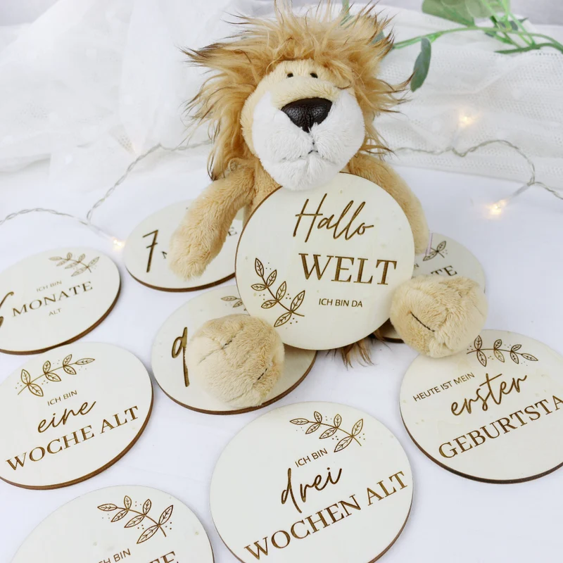 Meilenstein Karten Baby Holz