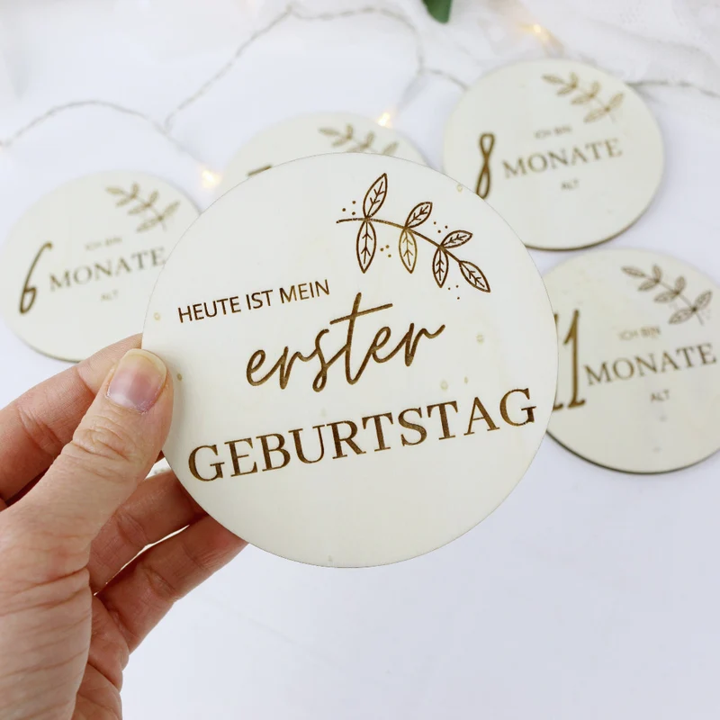Meilenstein Karten Baby Holz