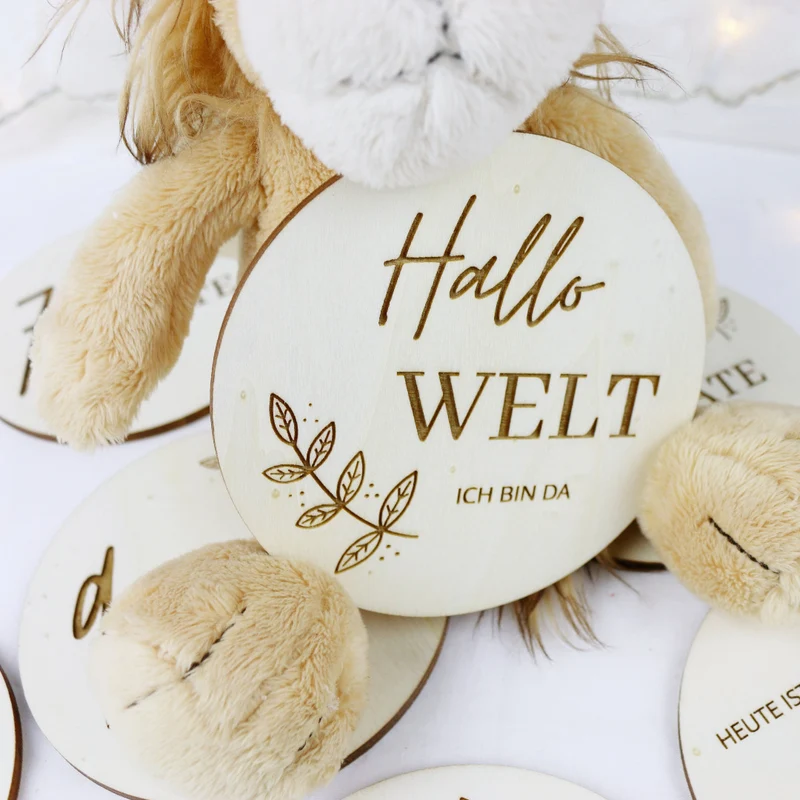 Meilenstein Karten Baby Holz