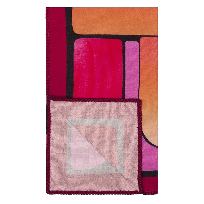 Merinowolle Decke GRAPHE MAGENTA