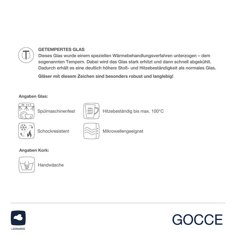 Kaffeeglas GOCCE 220ml 2. Variante 2er-Set