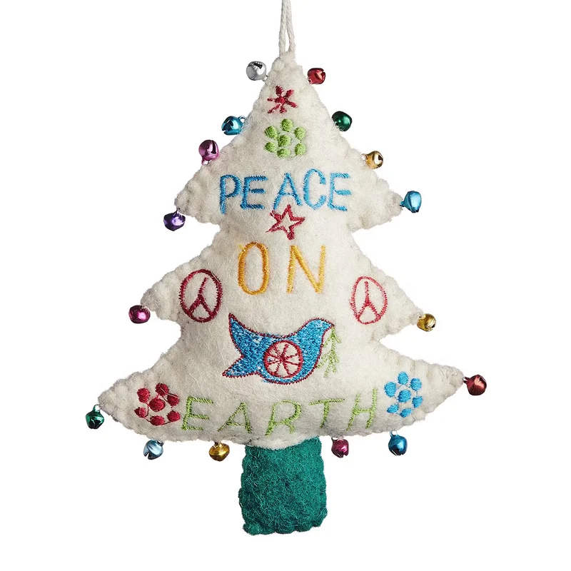 PEACE ON EARTH Baumanhänger Tannenbaum