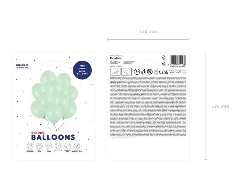 10 Stk. Luftballon Ø30cm "Uni Pastell" | Pistazien Grün