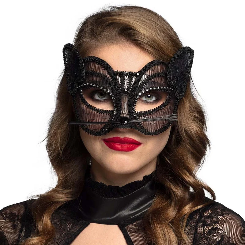 Spitzen Augenmaske "Katze de luxe" | Schwarz