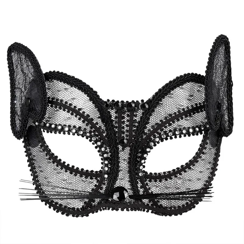 Spitzen Augenmaske "Katze de luxe" | Schwarz