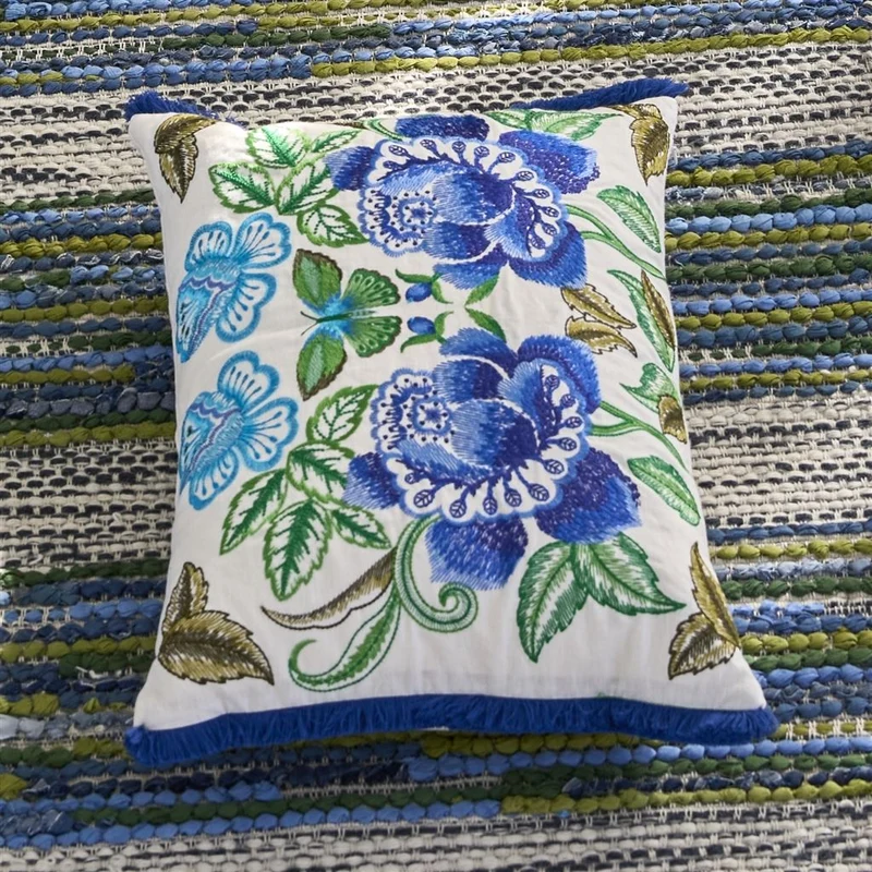 Kissen ISABELLA EMBROIDERED COBALT 60 x 45cm