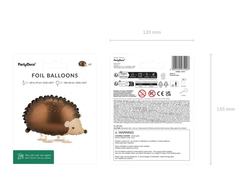 Airwalker Folienballon "Igel" | 58x36cm