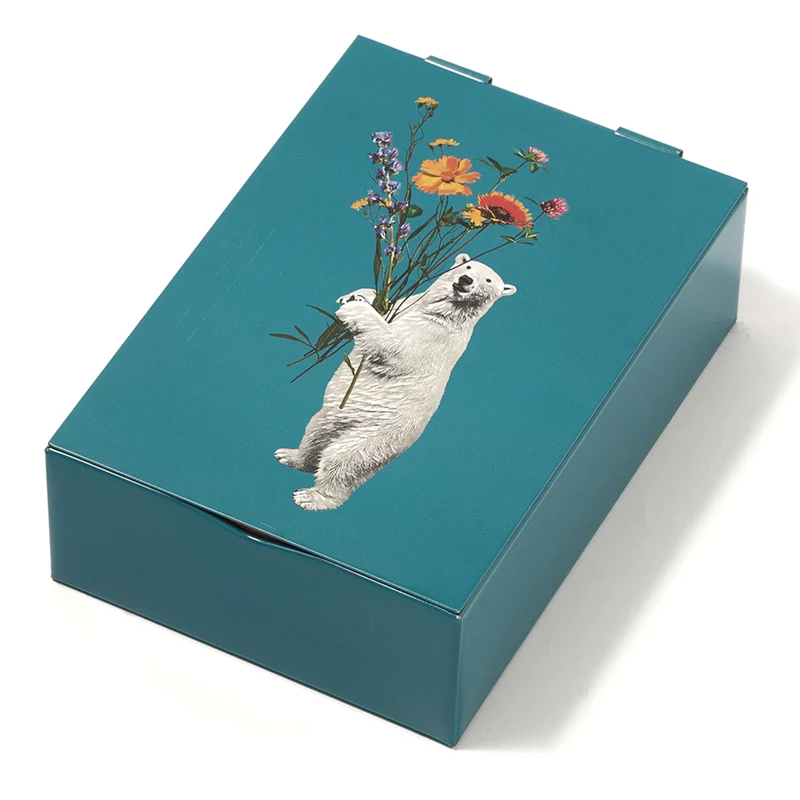 Rechteckige Metallbox ERNEST blau