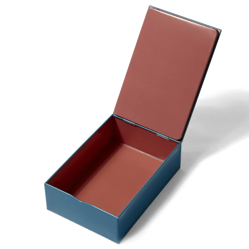 Rechteckige Metallbox ERNEST blau