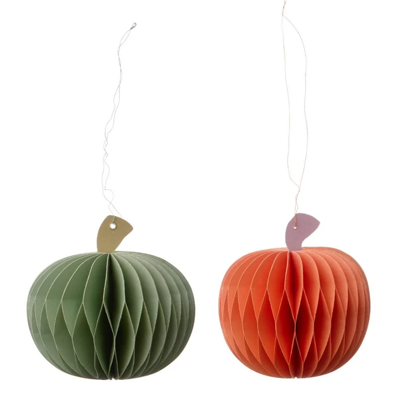 Herbstdeko aus Papier Honeycomb Pumpkins 2er Set - Bungalow DK