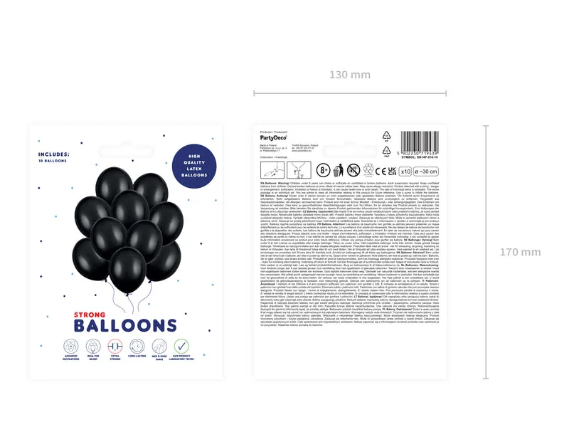 10 Stk. Latexballon Ø30cm "Uni Pastell" | Schwarz