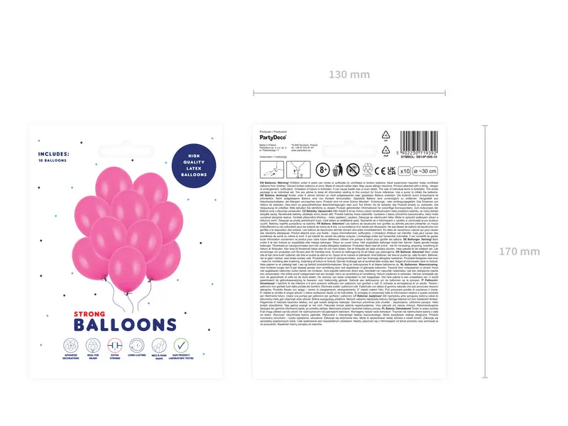 10 Stk. Latexballon Ø30cm "Uni Pastell" | Hot Pink
