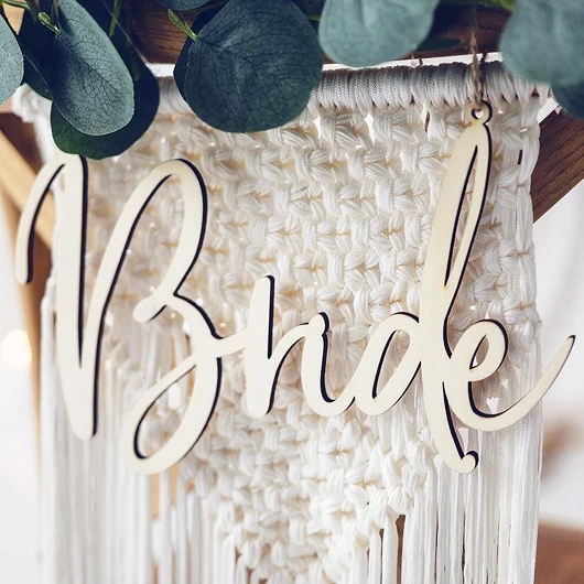 Holz Stuhlschilder Bride & Groom
