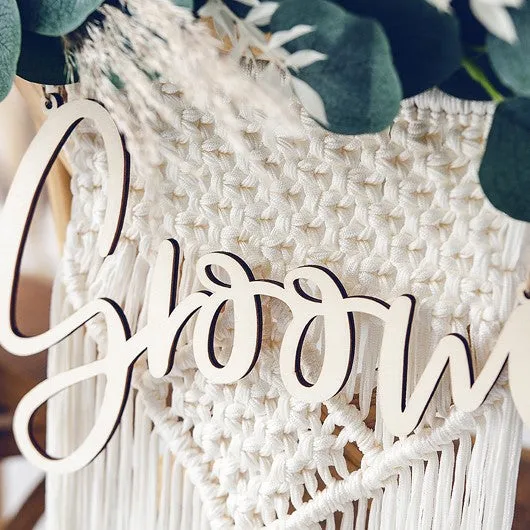 Holz Stuhlschilder Bride & Groom