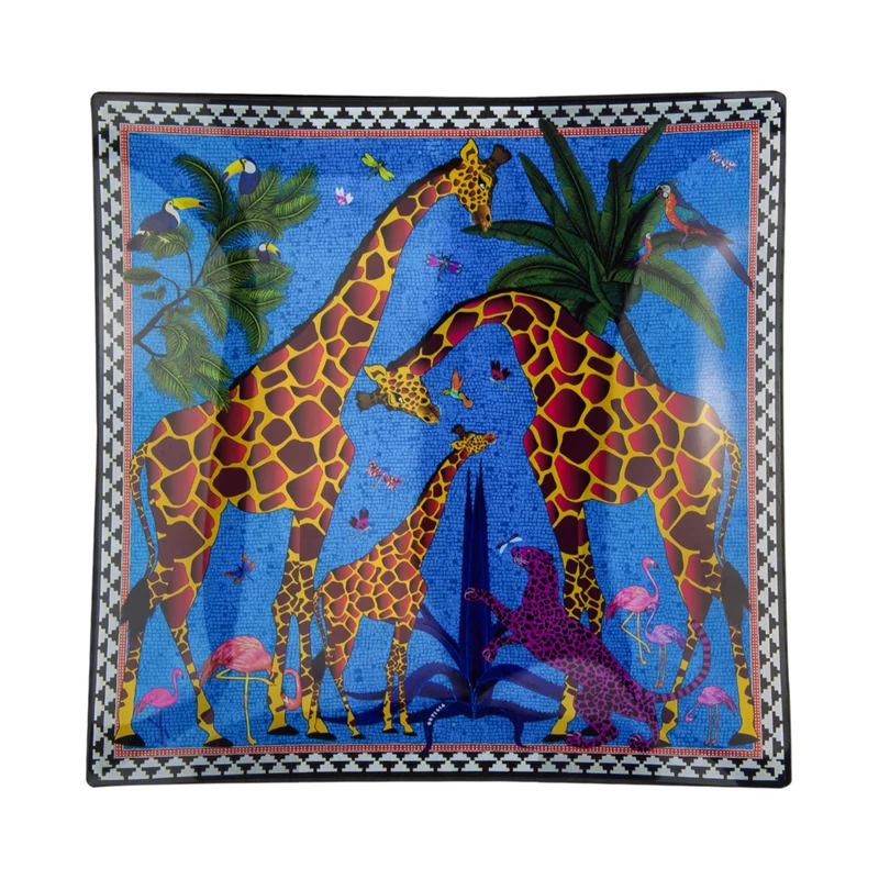Glasteller M „Plate Giraffe Blue“ Giraffen-Motiv ø18 cm