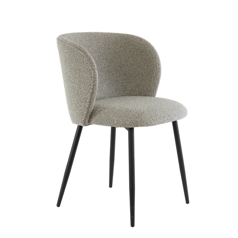Esszimmerstuhl ELYNA 2er-Set, bouclé grau