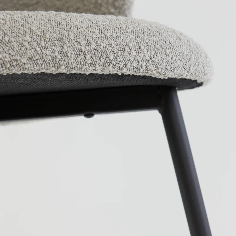 Esszimmerstuhl ELYNA 2er-Set, bouclé grau
