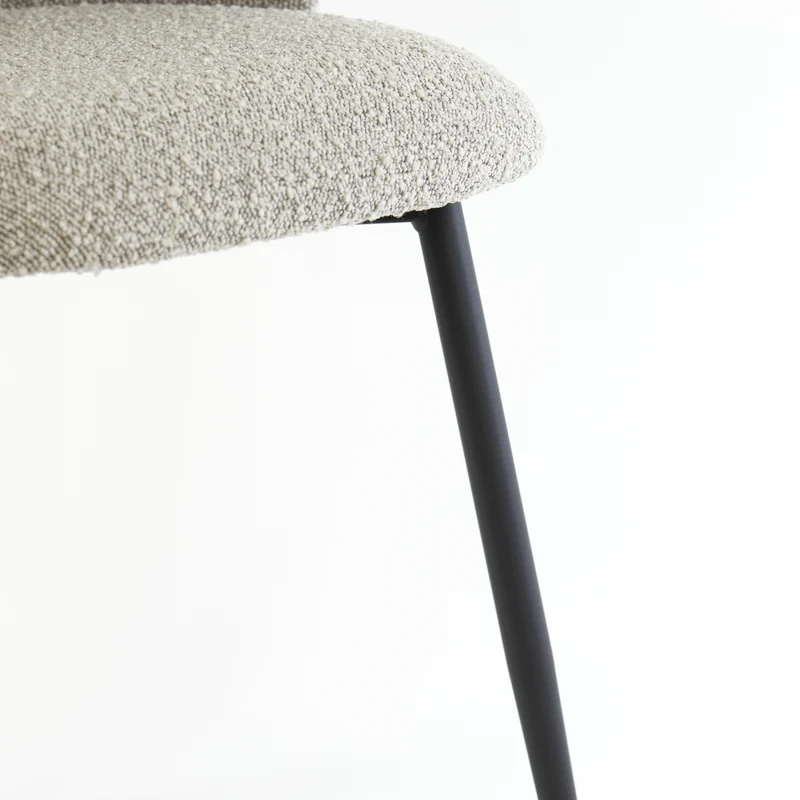 Esszimmerstuhl ELYNA 2er-Set, bouclé grau