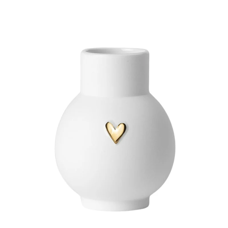 Räder Mini-Kugelvase Herz goldfarben