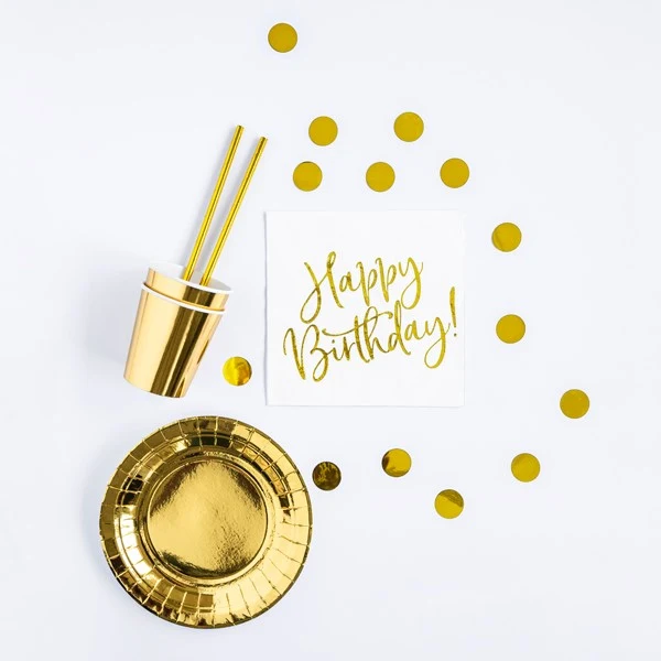 Partybox Happy Birthday gold / rosegold (60 Teile)