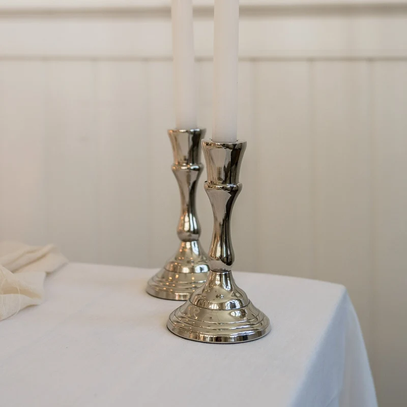 Kerzenständer für Spitzkerze silber (1 Stück)