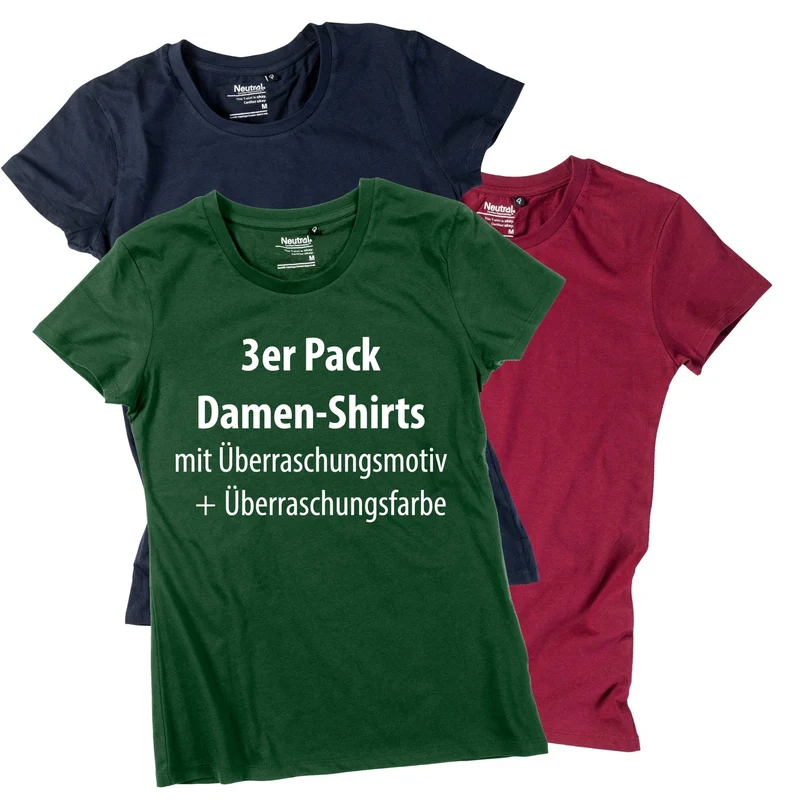 3er Pack Damen-Shirt "Überraschungsmotiv"