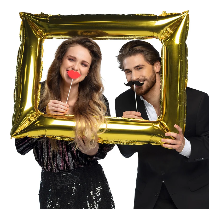 12 Foto Requisiten mit Folienballon Fotorahmen "Party"