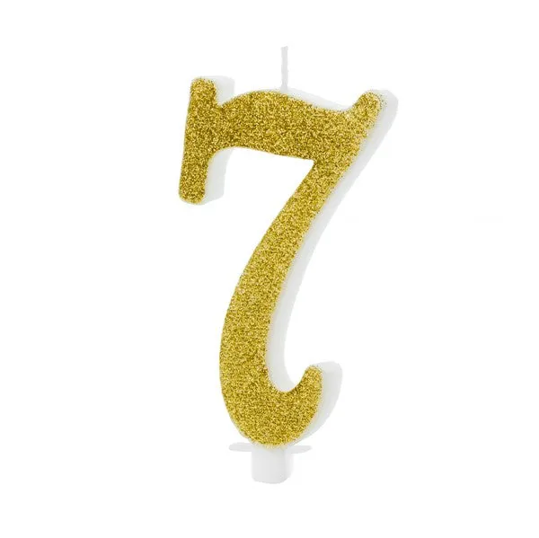 Kerze Zahl Glitter gold