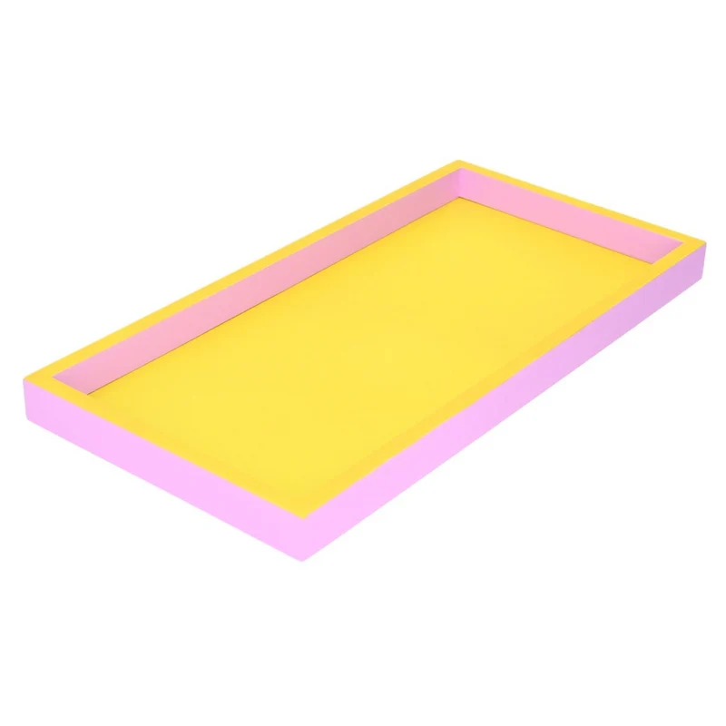 Tablett NEO rechteckig gelb/rosa 29,9x2x14,9cm
