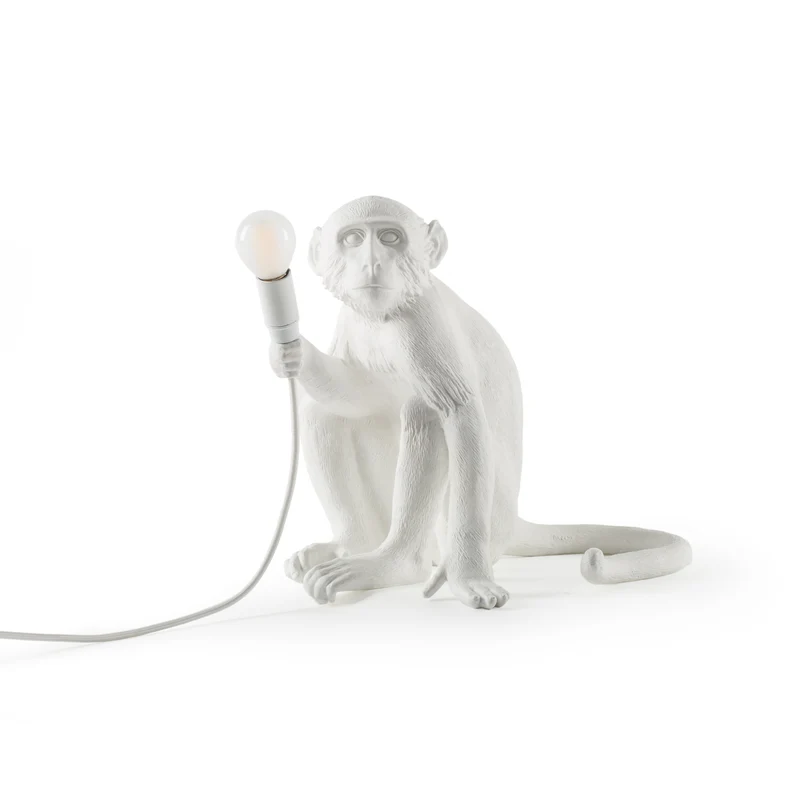 Tischleuchte MONKEY sitzend weiß H32