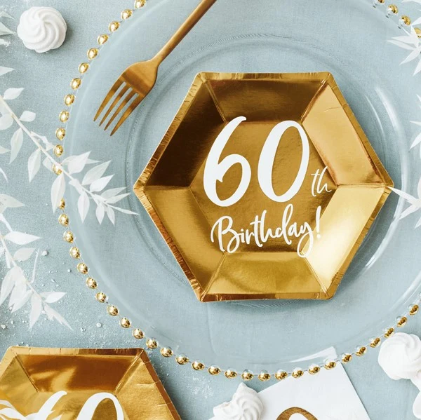 Pappteller 60. Geburtstag (6 Stück)